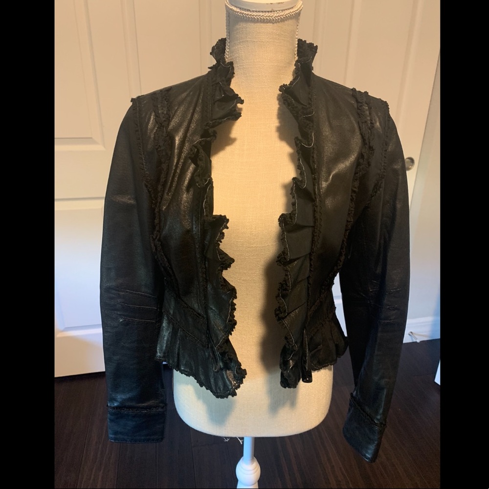 Mods black leather jacket